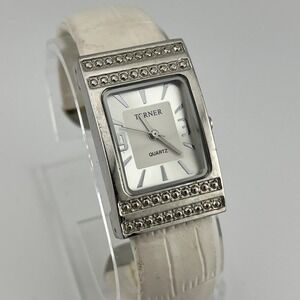 Bijoux Terner Watch Women 24mm Case White Hinge Bangle‎ Band- New Battery